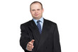 Businessman gives his hand to say hello