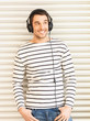 man in casual clothes with headphones