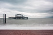 West Pier at Brighton with beach