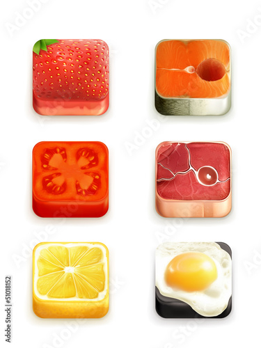 Vector: Food app icons set Food app icons set