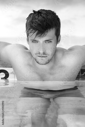 Photo: Man in pool Man in pool