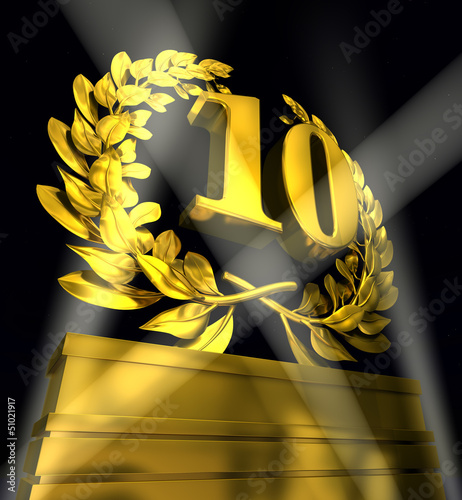 Illustration: ten number laurel wreath ten number laurel wreath