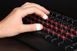 Painful typing on keyboard close-up