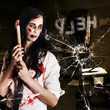 Photo: Help. Creepy hospital patient in horror asylum Help. Creepy hospital patient in horror asylum