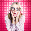 Scared goofy business person expressing fear