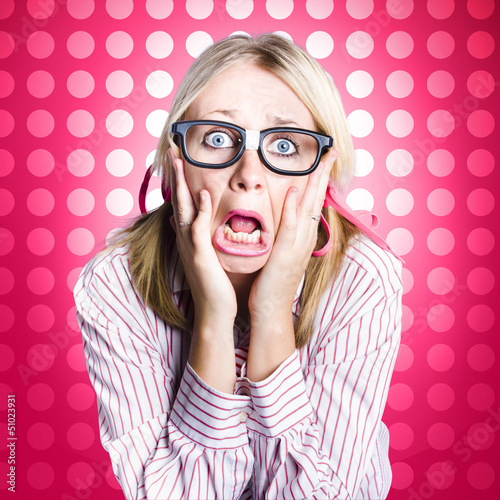 Photo: Scared goofy business person expressing fear Scared goofy business person expressing fear