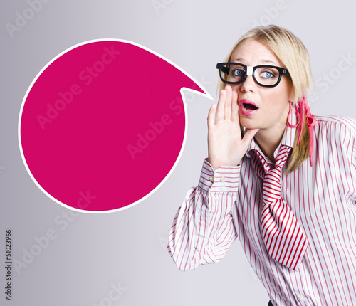 Photo: Woman making public speaking announcement Woman making public speaking announcement