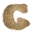 letter clipped from linen fabric