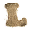 letter clipped from linen fabric