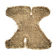 letter clipped from linen fabric