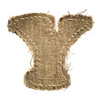 letter clipped from linen fabric