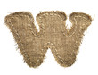 letter clipped from linen fabric