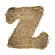 letter clipped from linen fabric