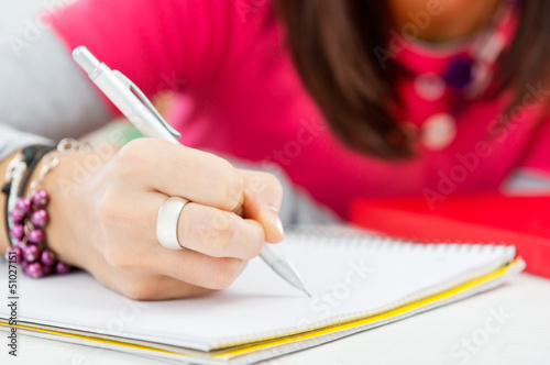 Photo: Closeup Of Girl Hand Writing Closeup Of Girl Hand Writing