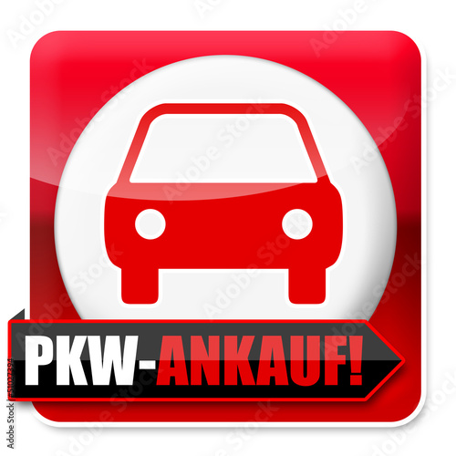 Illustration: PKW Ankauf! Button, Icon PKW Ankauf! Button, Icon