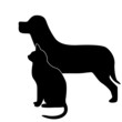 dog and cat silhouette
