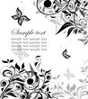 Vintage floral black and white background