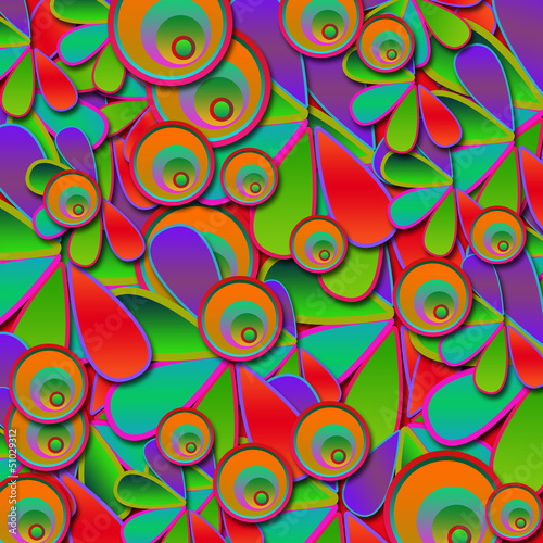 Illustration: Abstract Colorful Floral and Circles Background Abstract Colorful Floral and Circles Background