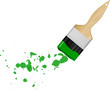 paint brush with paint drops, vector illustration
