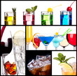 Set of alcoholic cocktails