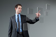 Future technology touching screen interface collection.