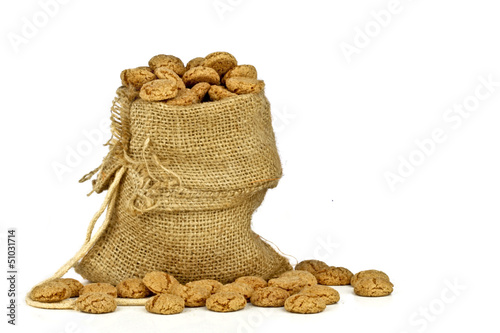 Photo: Jute bag full of gingerbread nuts Jute bag full of gingerbread nuts