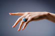 Engagement ring on the hand