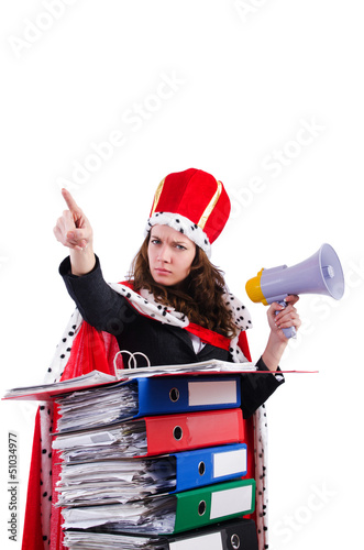 Photo: Woman queen in funny concept Woman queen in funny concept