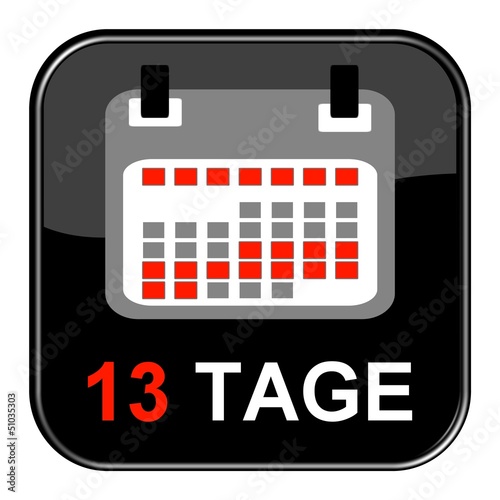 Illustration: Glossy Button - Kalender: 13 Tage Glossy Button - Kalender: 13 Tage