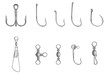 hooks and other fishing equipment vector illustration
