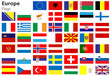 Europe Flags, Europa Fahnen Flaggenset
