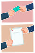 businessman exchanging