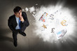 Image of businessman top view