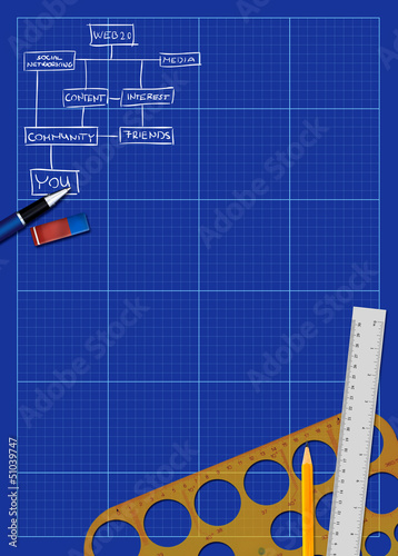 Illustration: Business blueprint background Business blueprint background