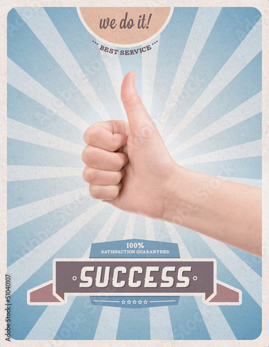 Photo: Retro style poster of guaranteed success Retro style poster of guaranteed success