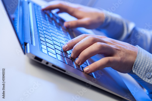 Photo: Click! Hands of a man on keyboard Click! Hands of a man on keyboard