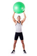 Man With Swiss Ball Doing Exer...