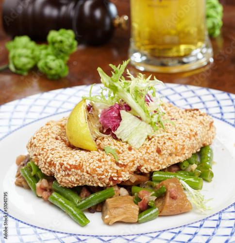 Photo: Schnitzel with salad Schnitzel with salad