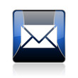 mail blue square web glossy icon