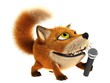 Fox with a microphone