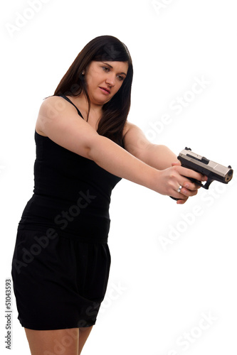 Photo: woman with handgun woman with handgun