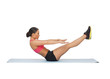 sporty woman doing exercise on the floor
