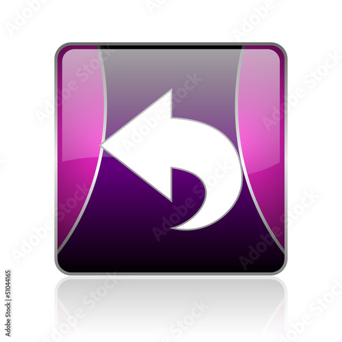 Illustration: back violet square web glossy icon back violet square web glossy icon
