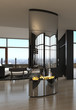 Design Fireplace in a modern apartment room