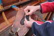 Ruderboot wird vorbereitet