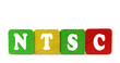 ntsc - isolated text in wooden building blocks