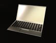 a laptop on black background