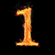 Numbers and symbols on fire