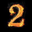 Numbers and symbols on fire