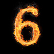 Numbers and symbols on fire